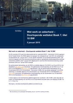Doorlopende tekst Boek 7 titel 10 BW, december 2014