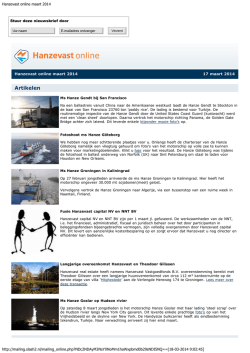 Hanzevast online maart 2014