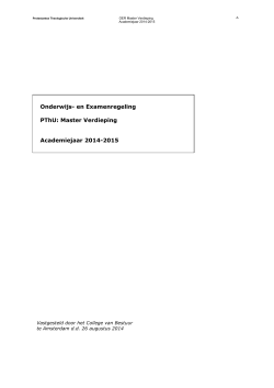 OER Masteropleiding Verdieping 2014-2015