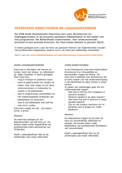 Intervisieprogramma Openbare Bibliotheken 2015 van de VOB