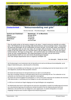 Informatie Natuurwandeling 2014 - Moerbeekse Aquarium Vereniging