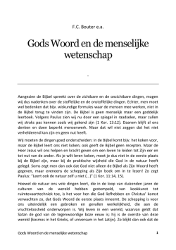Gods Woord en de menselijke wetenschap