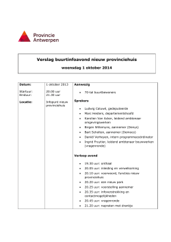 Verslag buurtinfoavond 1 oktober 2014 Type PDF Grootte 181KB