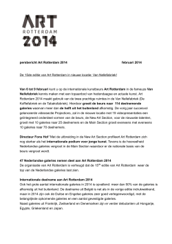 persbericht Art Rotterdam 2014 februari 2014 De 15de editie van Art