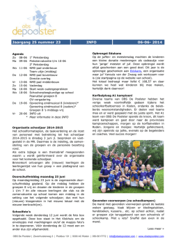 Jaargang 25 nummer 23 INFO 06-06- 2014