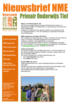 In deze nieuwsbrief: NME-programma Gratis