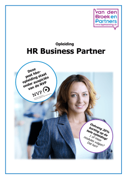 Brochure opleiding HR Business Partner 31072014
