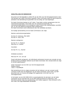 DOELSTELLING EN WERKWIJZE Op grond van het bepaalde