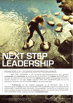 Download hier de flyer (pdf) - Het Nationaal Watertraineeship