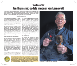 Jan Bruinsma: oudste inwoner van Earnewâld