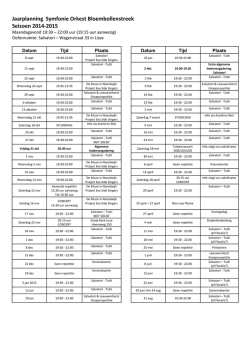 Jaarplanning SOB 2014-2015