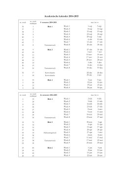 Academische Kalender 2014-2015