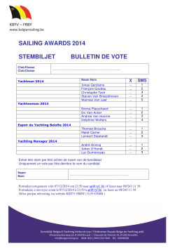 SAILING AWARDS 2014 STEMBILJET BULLETIN DE VOTE