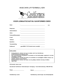 Inschrijfformulier Duikvereniging