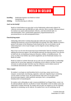 Instelling Nederlands Instituut voor Beeld en Geluid Sumatralaan 45