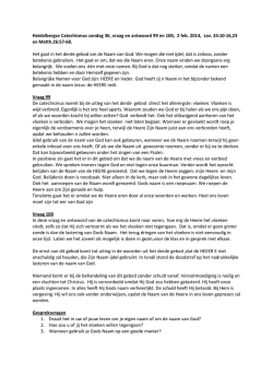 Heidelbergse Catechismus zondag 36, vraag en antwoord 99 en