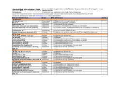 Bestellijst JIP-folders 2014, Jongeren Informatie Punt