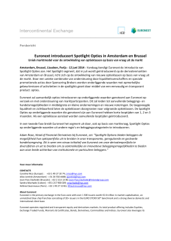Euronext introduceert Spotlight Opties in Amsterdam en Brussel