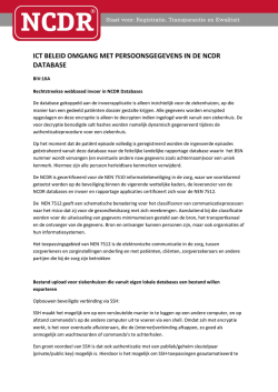 ict beleid omgang met persoonsgegevens in de ncdr database