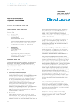 Hoofdovereenkomst / Algemene voorwaarden