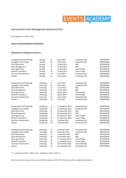 Jaaroverzicht Event Management