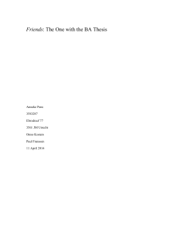 Friends: The One with the BA Thesis