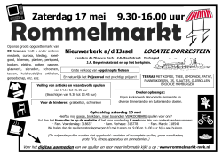 Zaterdag 17 mei 9.30-16.00 uur - Rommelmarkt Nieuwerkerk aan