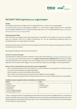 Hoofdpunten uit ons zorginkoopbeleid 2015