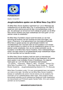 Jeugdvoetballers spelen om de Mihai Nesu Cup