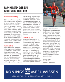 HARM KERSTEN OVER ZIJN PASSIE VOOR HARDLOPEN