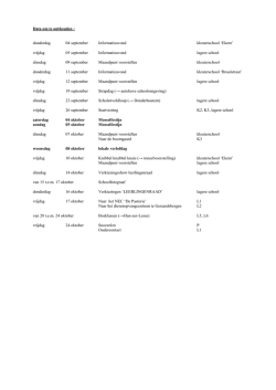 Activiteiten september