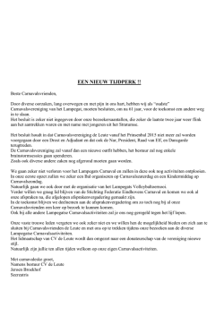 EEN NIEUW TIJDPERK !!