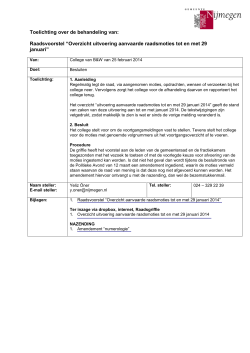 Raadsvoorstel 33/2014 Gepubliceerd op 28/02/2014