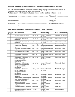 Inschrijfformulier OAC activiteiten 2014-2015