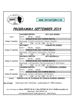 PROGRAMMA SEPTEMBER 2014