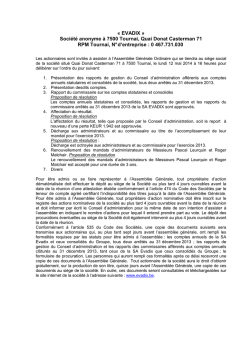 Documentation des actionnaires