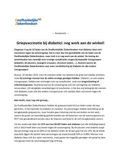Griepvaccinatie bij diabetici: nog werk aan de winkel!