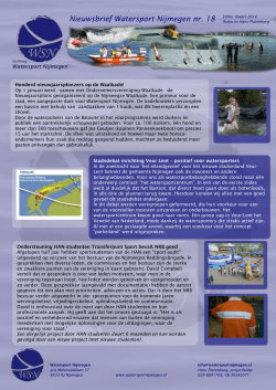Nieuwsbrief Watersport Nijmegen nr. 18 Editie: maart 2014