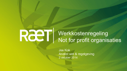 Werkkostenregeling Not for profit organisaties