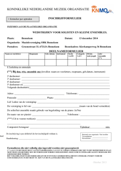 Inschrijfformulier - Muziekvereniging OBK Bennekom