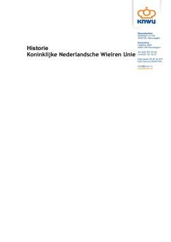 Historie Koninklijke Nederlandsche Wielren Unie