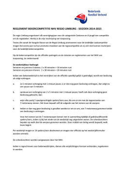 REGLEMENT BEKERCOMPETITIE NHV REGIO LIMBURG