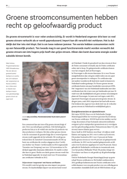 Groene stroomconsumenten hebben recht op