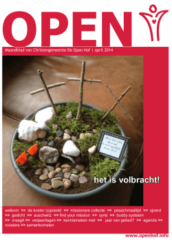 het is volbracht! - Christengemeente De Open Hof