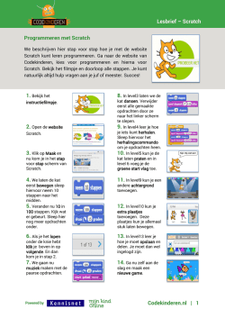 Lesbrief – Scratch Codekinderen.nl | 1 Programmeren met Scratch