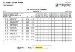 A5. Startlist Div-A 5000m Men ISU World Cup Speed