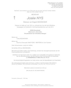 Jos&eacute;e Nys brief 6252 - Rouwcenter Berni Mertens