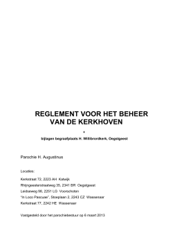 Kerkhofreglement - Parochiekern H. Willibrord Oegstgeest