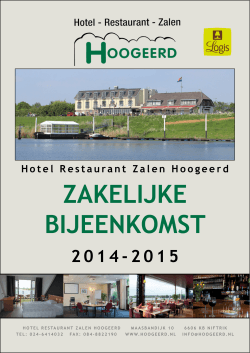 zakelijke bijeenkomst - Hotel Restaurant Zalen Hoogeerd Wijchen