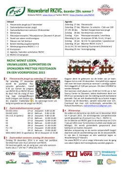 RKZVC digitale nieuwsbrief nr 7 – 2014 december